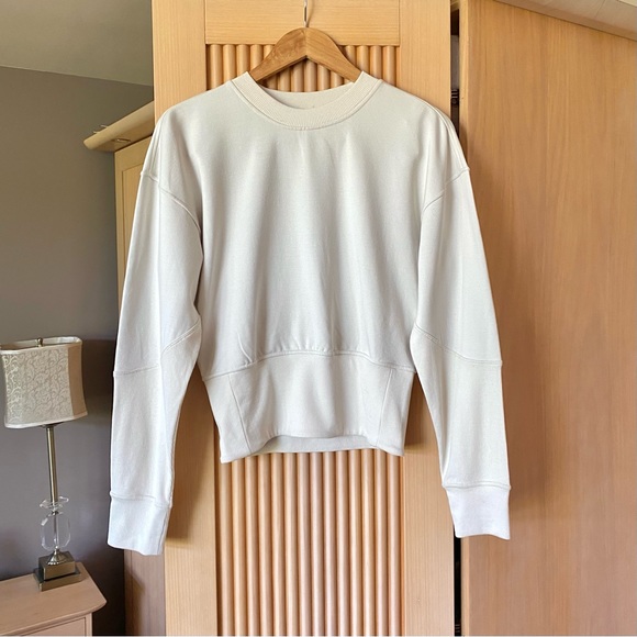 lululemon ribbed contoured waist crew sweatshirt cream - Picture 3 of 6